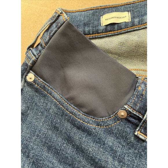 Madewell The Maternity Side-Panel Kick Out Crop Jeans Size 28 Arlen Wash - Picture 4 of 14